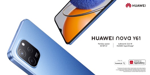 Smartfon Huawei nova Y61 debiutuje na rynku polskim